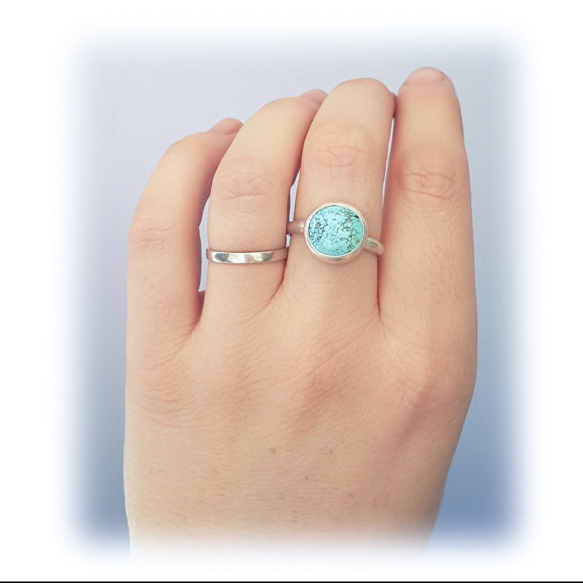Skylake Turquoise & Sterling Silver Ring - size 10.5 or V
