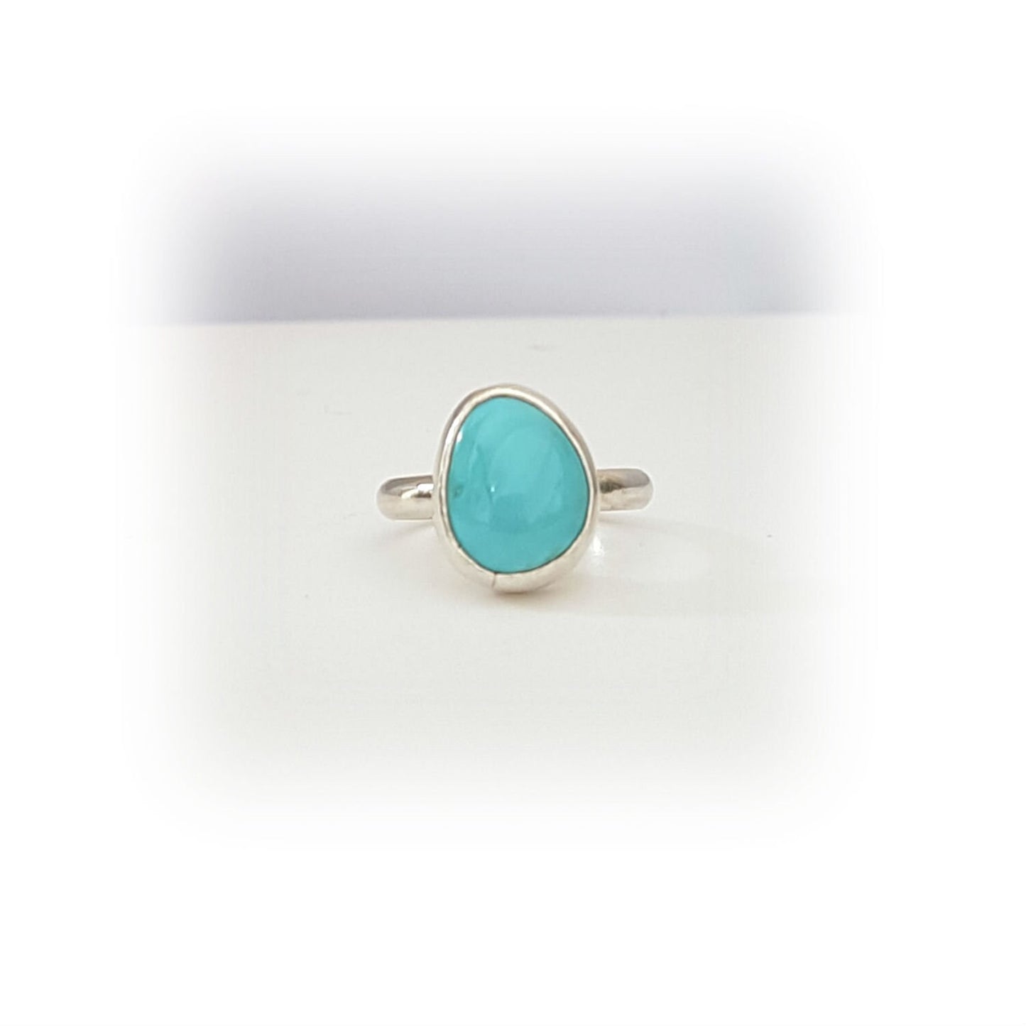 Pilot Mountain Turquoise & Sterling Silver Ring - size 7.25 or O - O 1/2