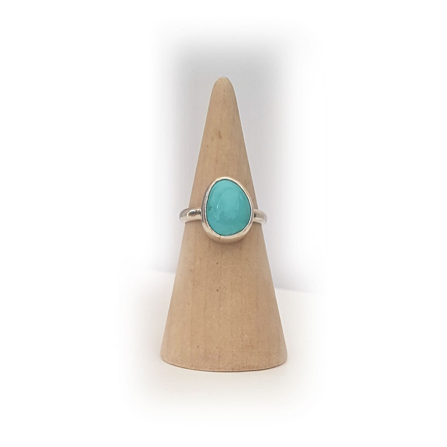 Pilot Mountain Turquoise & Sterling Silver Ring - size 7.25 or O - O 1/2