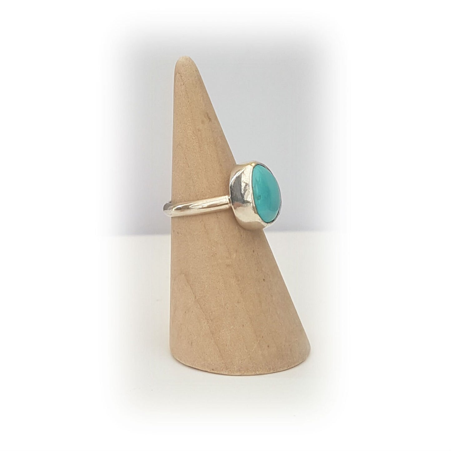 Pilot Mountain Turquoise & Sterling Silver Ring - size 7.25 or O - O 1/2