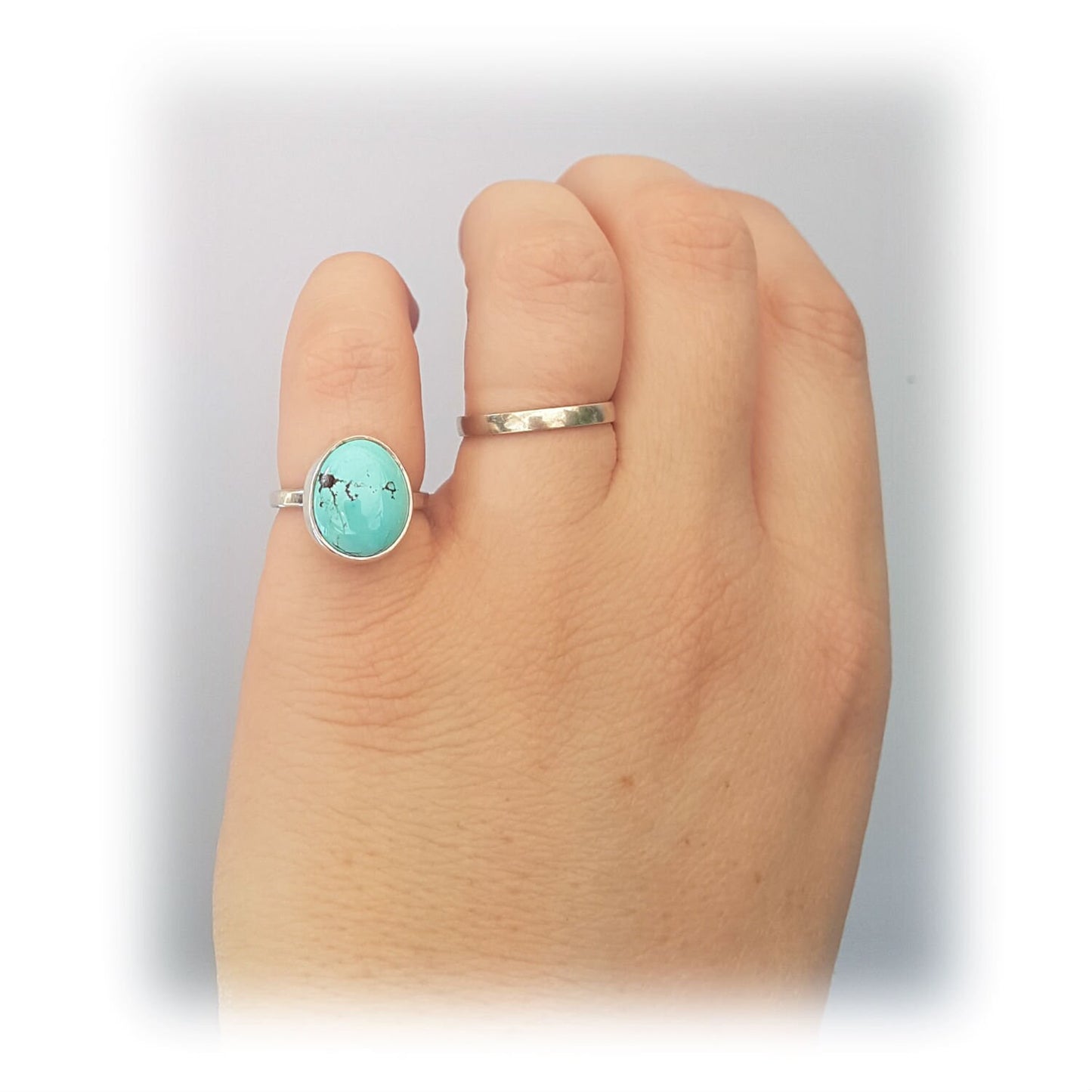 Pilot Mountain Turquoise & Sterling Silver Ring - size 5.5 or K 1/2