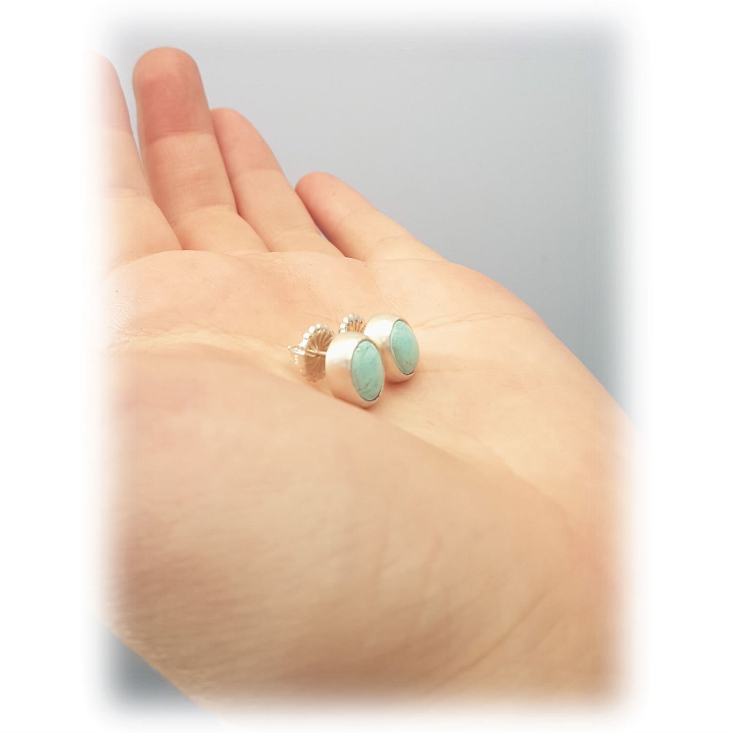 Skylake Turquoise & Sterling Silver Stud Earrings