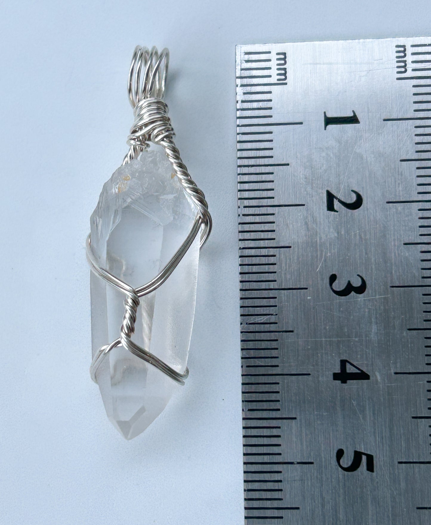 Lemurian Quartz & Sterling Silver Crystal Necklace