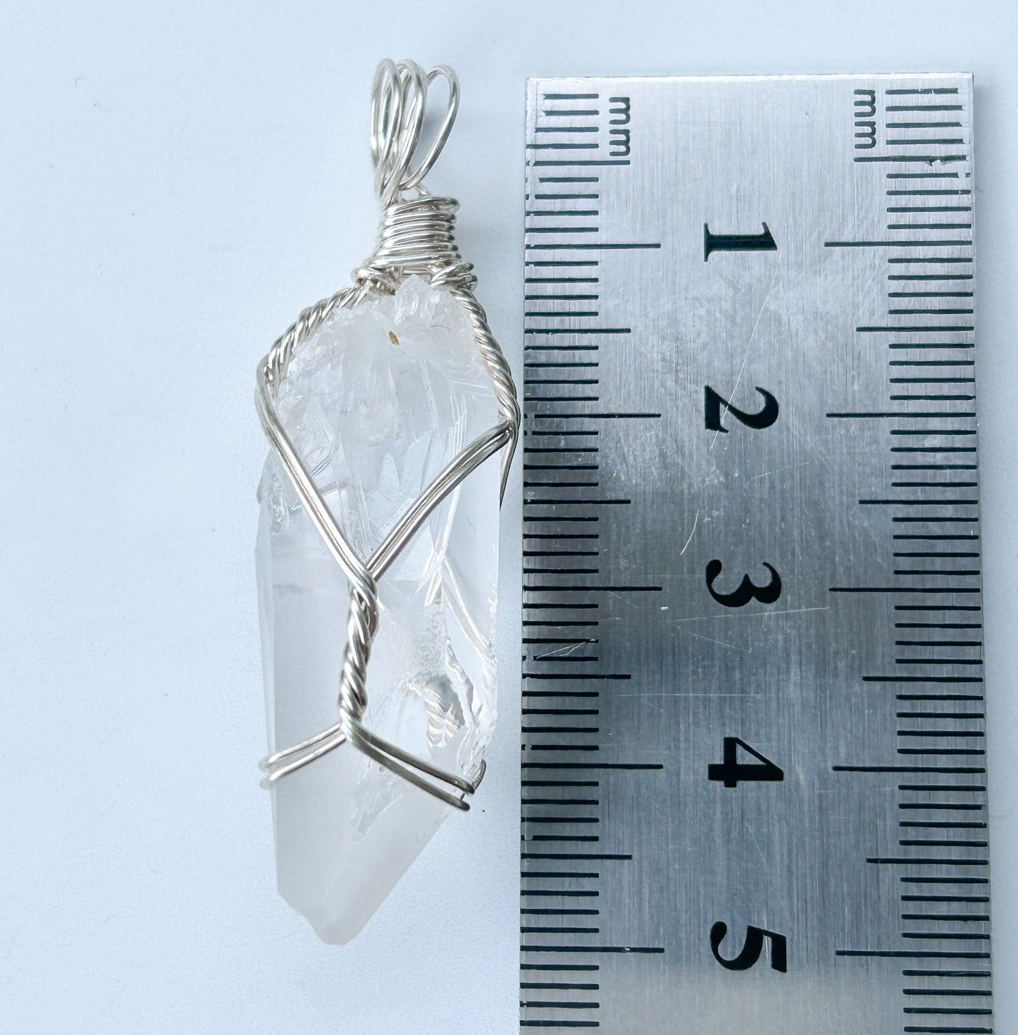Lemurian Quartz & Sterling Silver Crystal Necklace