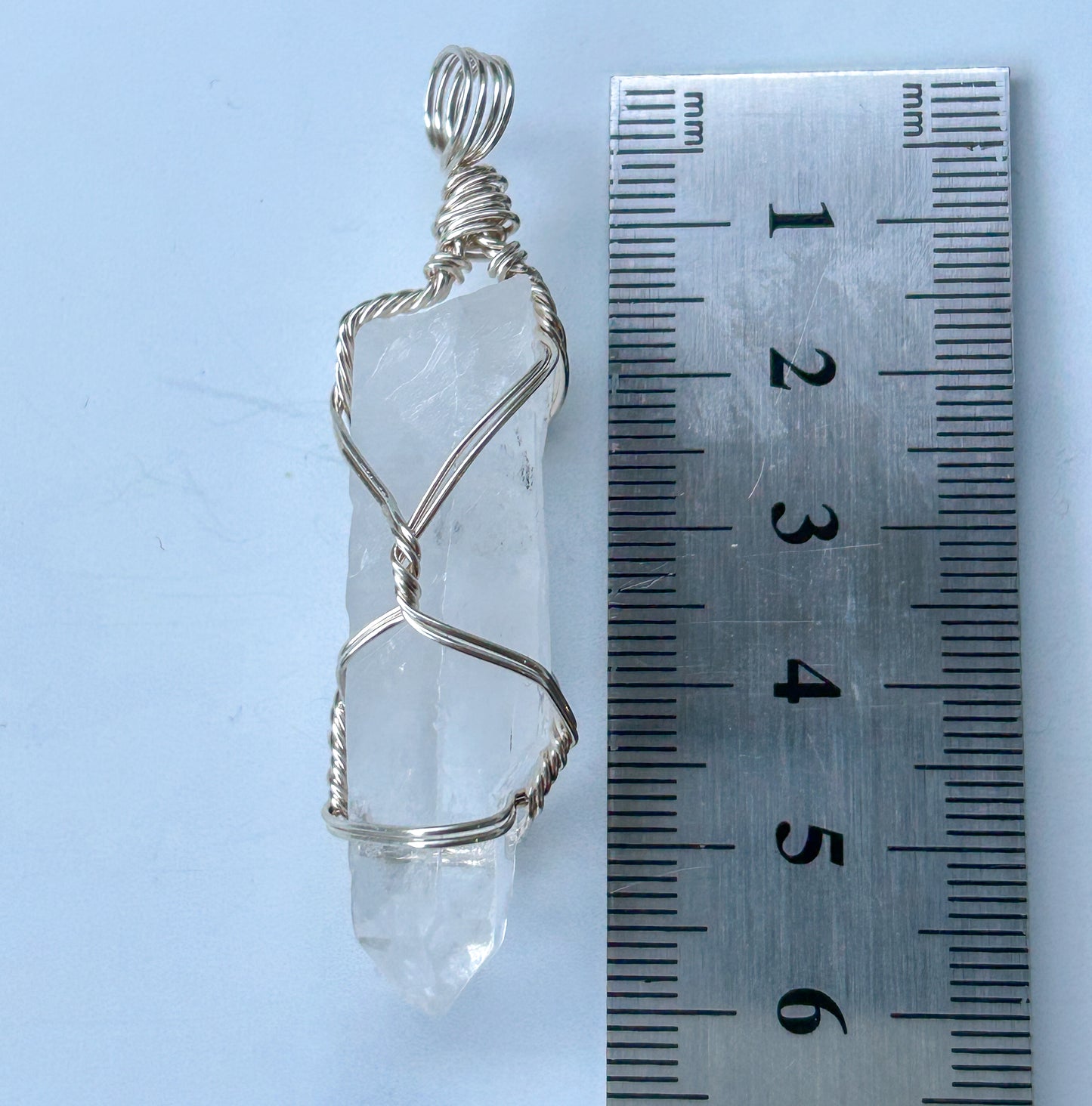 Clear Quartz & Sterling Silver Crystal Necklace - large pendant