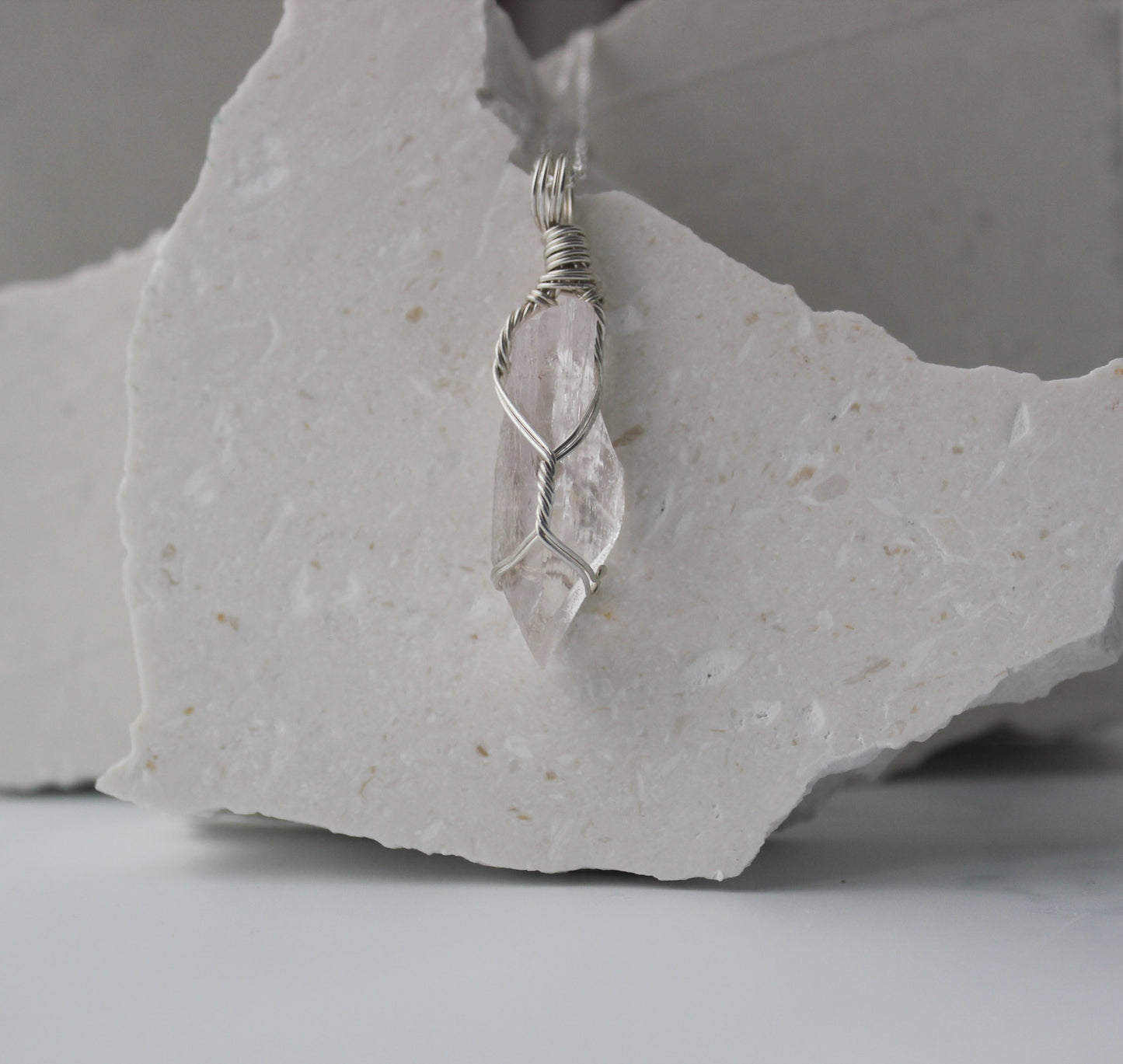 Danburite & Sterling Silver Crystal Necklace