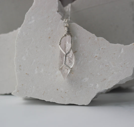 Danburite & Sterling Silver Crystal Necklace