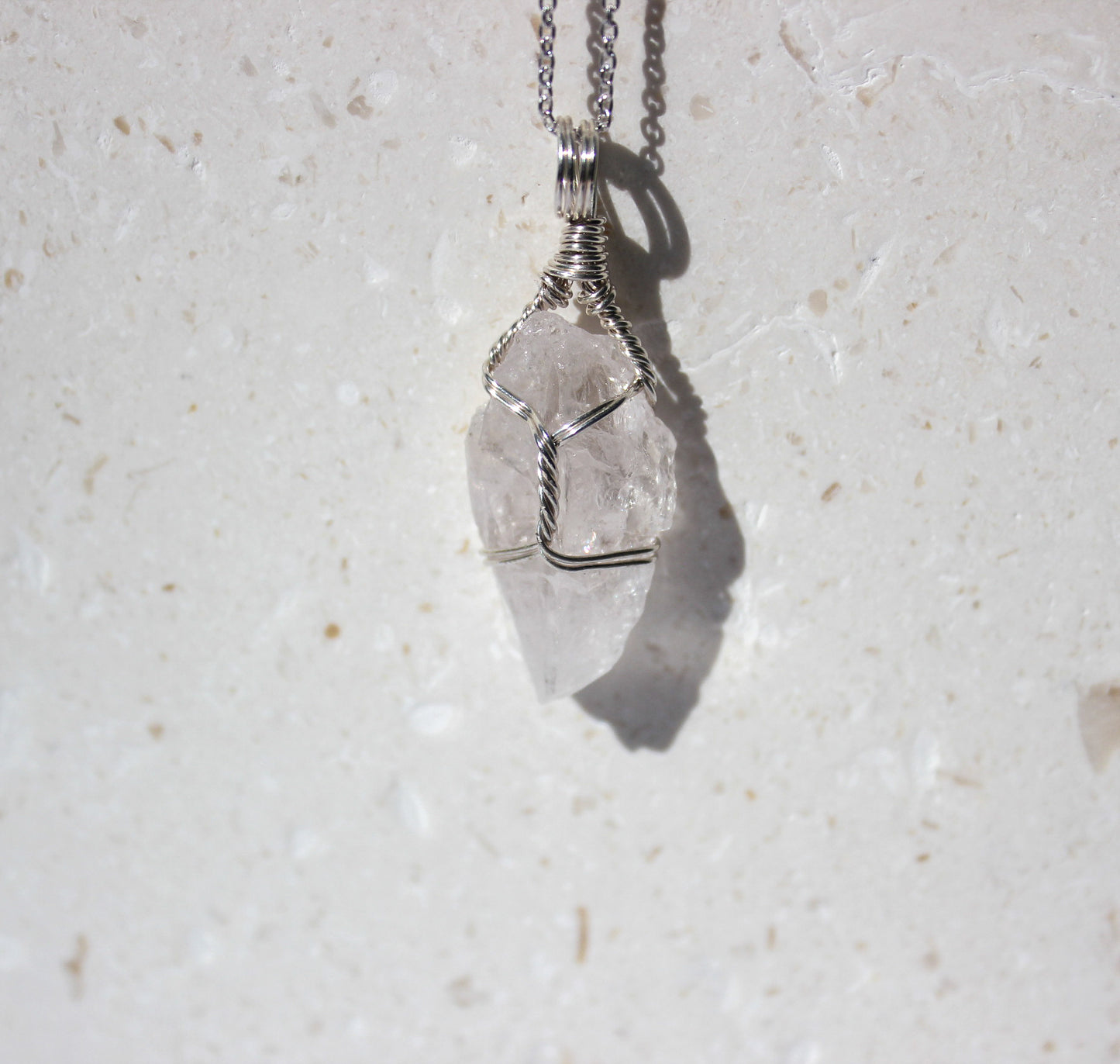 Danburite & Sterling Silver Crystal Necklace