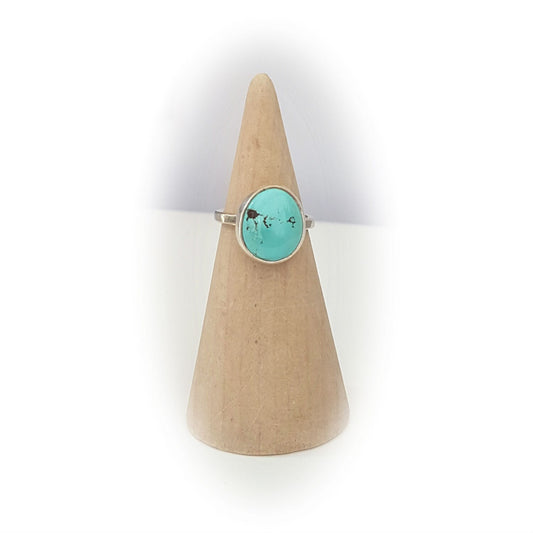 Pilot Mountain Turquoise & Sterling Silver Ring - size 5.5 or K 1/2