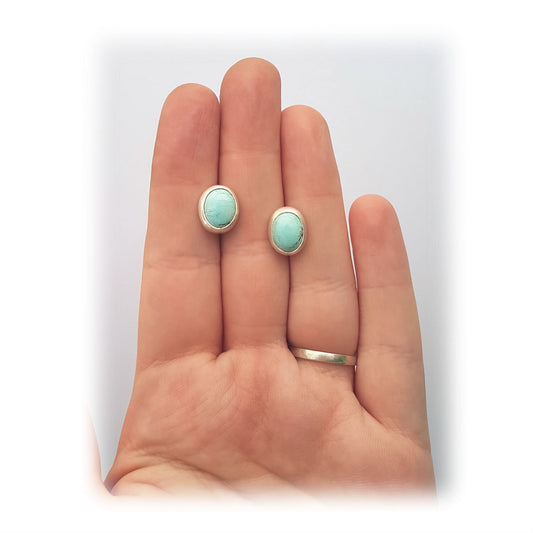 Skylake Turquoise & Sterling Silver Stud Earrings