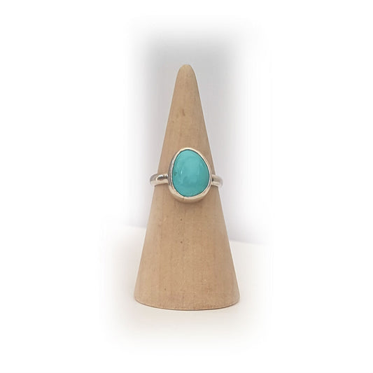 Pilot Mountain Turquoise & Sterling Silver Ring - size 7.25 or O - O 1/2