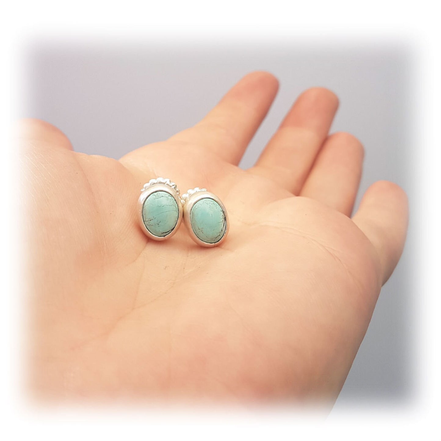 Skylake Turquoise & Sterling Silver Stud Earrings