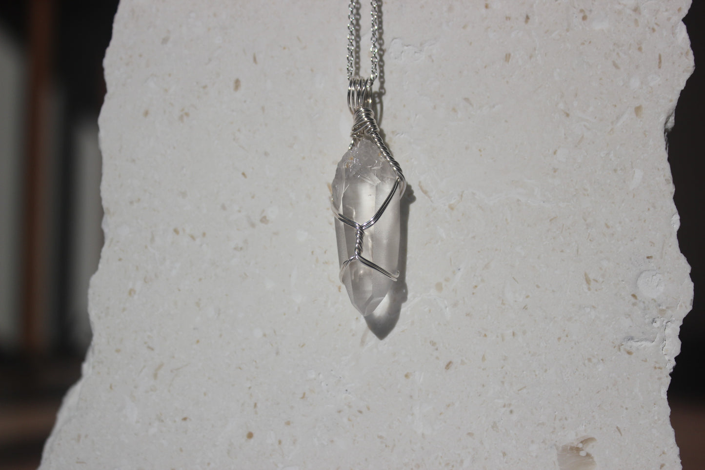 Lemurian Quartz & Sterling Silver Crystal Necklace